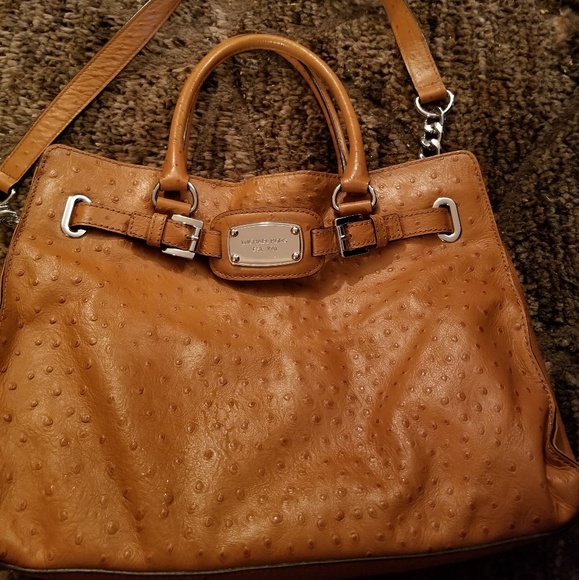 Michael Kors Handbags - Michael Kors Ostrich Embossed Hamilton Satchel